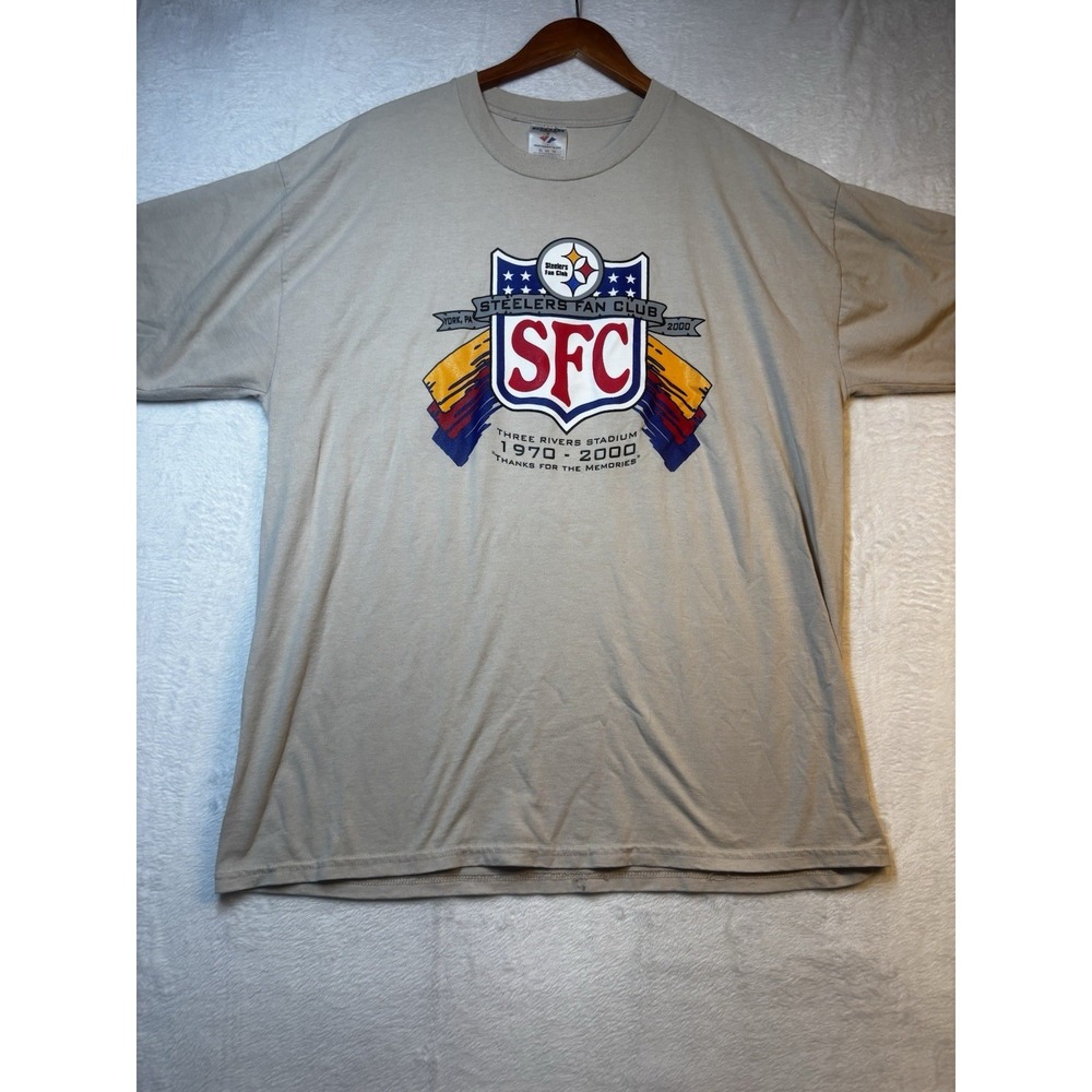 Vintage Pittsburgh Steelers NFL XL Final‎ Season @ 3 Rivers Stadium Shirt Beige